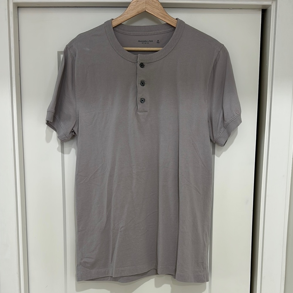 Men's Gray Henley Shirt